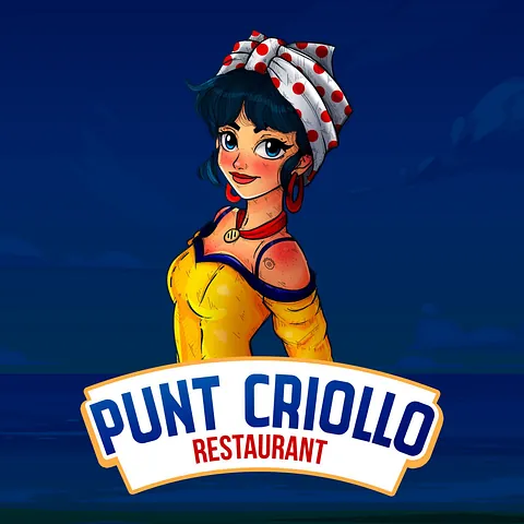`Punt Criollo plato logo en azul